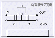 圖3：降壓電路的PCB設計示例。