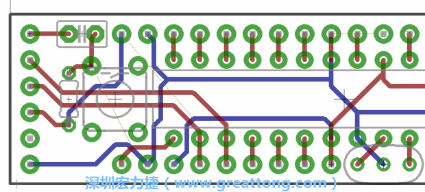 4.2. 然后在電路板的背面進行布線。